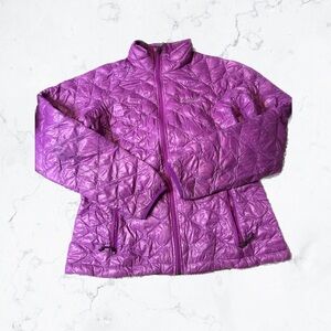 22 Columbia Women’s Size Large Thermal Coil Purple Puffer Jacket Pockets